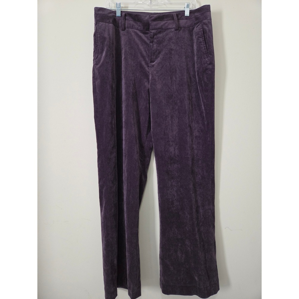 Coldwater Creek Womens Purple Corduroy Straight Leg Pants Plum Size 16‎ Stretch
